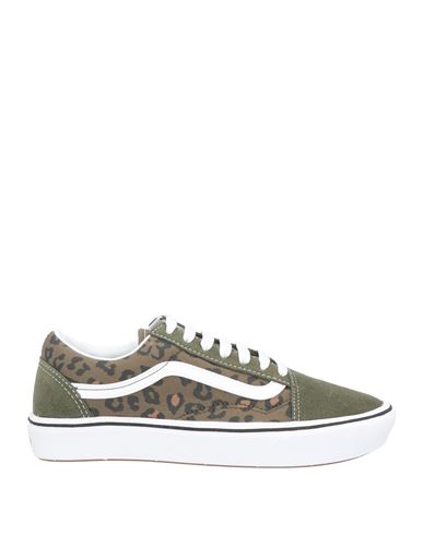 Vans Woman Sneakers Military Green Size 7 Soft Leather, Textile Fibers