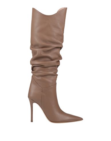 Ilio Smeraldo Woman Knee Boots Light Brown Size 9 Soft Leather In Beige