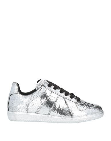 Maison Margiela Woman Sneakers Silver Size 9 Soft Leather