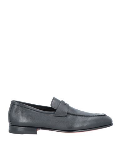Santoni Man Loafers Black Size 12 Soft Leather