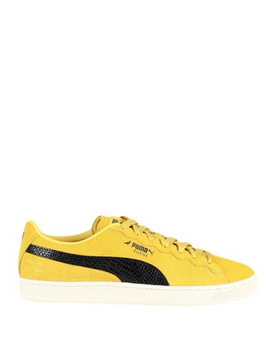 Shop Puma Suede Staple Man Sneakers Yellow Size 9 Cowhide