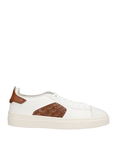 Santoni Man Sneakers White Size 11.5 Soft Leather