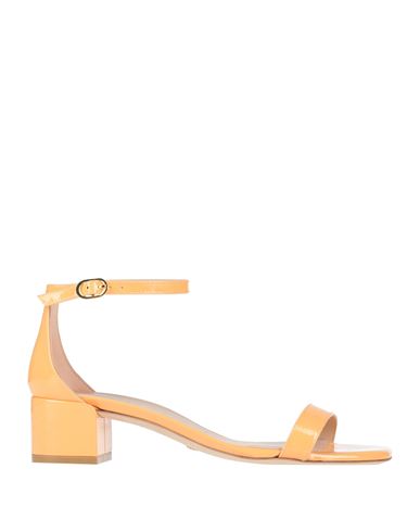Shop Stuart Weitzman Woman Sandals Apricot Size 6.5 Soft Leather In Orange