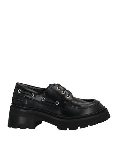 Shop By Far Woman Lace-up Shoes Black Size 7 Soft Leather