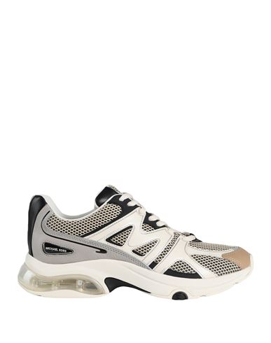 Michael Kors Mens Man Sneakers Sand Size 8.5 Sheepskin, Textile Fibers In Beige