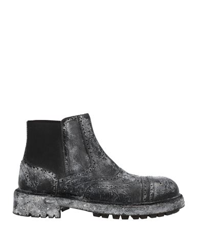 Dolce & Gabbana Man Ankle Boots Black Size 9 Calfskin, Polyester, Elastane