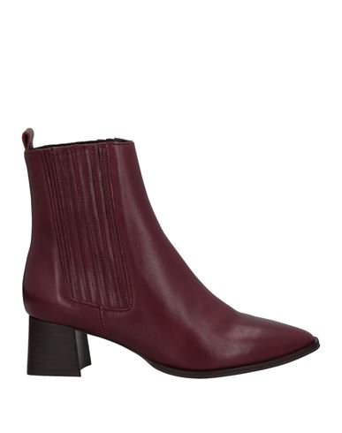 Anaki Woman Ankle Boots Burgundy Size 11 Soft Leather In Red