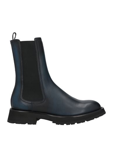 Shop Alexander Mcqueen Man Boot Midnight Blue Size 9 Soft Leather