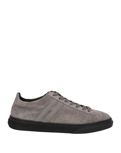 Hogan Man Sneakers Lead Size 11 Soft Leather In Grey