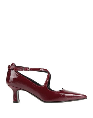 The Seller Woman Pumps Burgundy Size 8.5 Soft Leather In Red