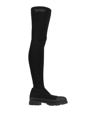 Philosophy Di Lorenzo Serafini Woman Boot Black Size 9 Textile Fibers, Soft Leather