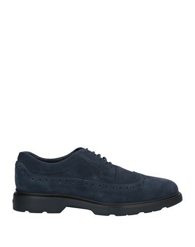 Shop Hogan Man Lace-up Shoes Navy Blue Size 8 Soft Leather