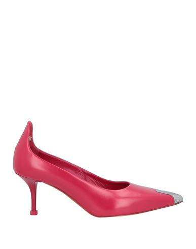 Shop Alexander Mcqueen Woman Pumps Coral Size 6 Soft Leather In Red