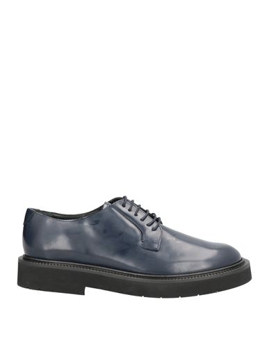 Pal Zileri Man Lace-up Shoes Navy Blue Size 12 Soft Leather
