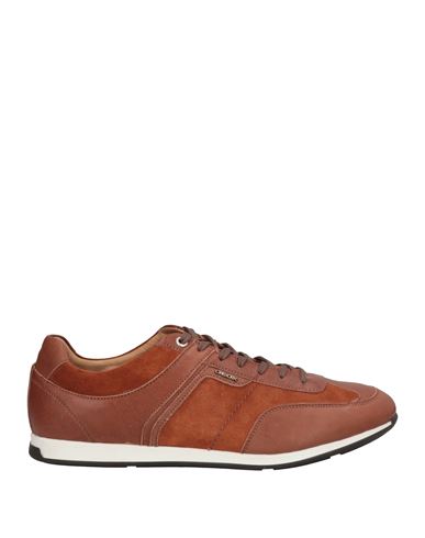 Geox Man Sneakers Tan Size 12.5 Textile Fibers In Brown