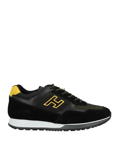 Hogan Man Sneakers Black Size 6.5 Soft Leather, Textile Fibers