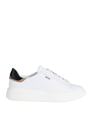 Hugo Boss Boss Woman Sneakers White Size 7 Soft Leather, Textile Fibers