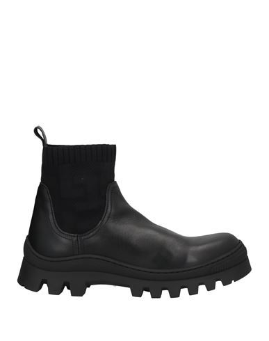 Liviana Conti Woman Ankle Boots Black Size 10 Soft Leather, Textile Fibers
