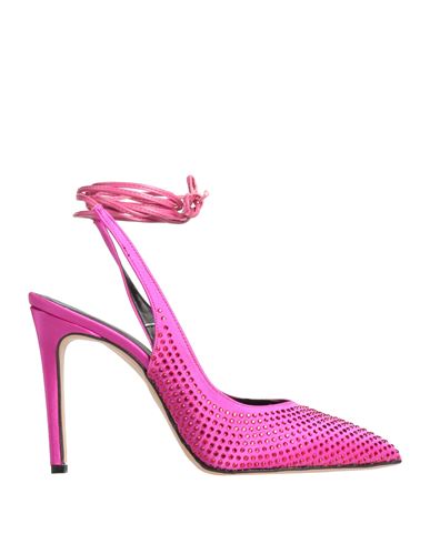 Divine Follie Woman Pumps Fuchsia Size 11 Textile Fibers In Pink