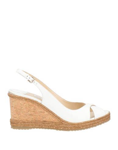 Jimmy Choo Woman Espadrilles Ivory Size 11 Soft Leather In White