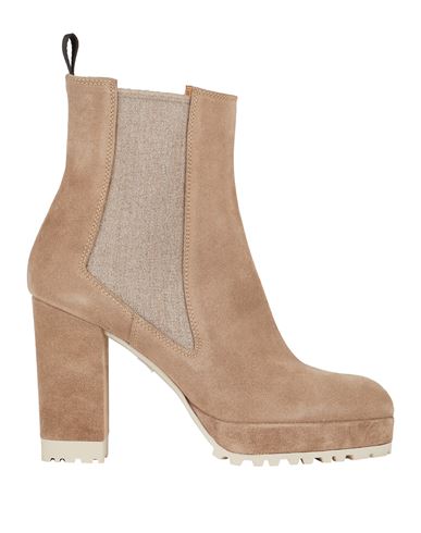 Shop Roberto Festa Woman Ankle Boots Taupe Size 10 Leather In Grey