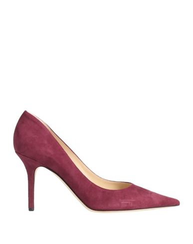 Jimmy Choo Woman Pumps Garnet Size 12 Soft Leather In Red