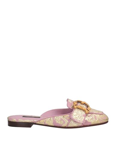 Dolce & Gabbana Woman Mules & Clogs Pink Size 6 Soft Leather, Textile Fibers