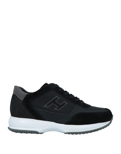 Hogan Man Sneakers Black Size 7 Soft Leather, Textile Fibers