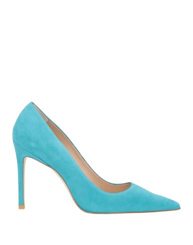 Stuart Weitzman Woman Pumps Turquoise Size 8 Soft Leather In Blue