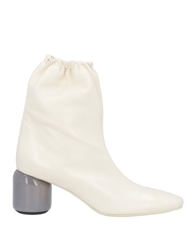 Jil Sander Woman Ankle Boots Ivory Size 9 Soft Leather In White