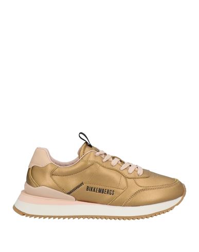 Bikkembergs Woman Sneakers Gold Size 10 Textile Fibers