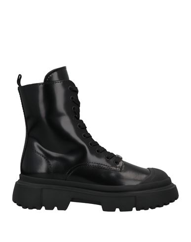 Hogan Woman Ankle Boots Black Size 10 Soft Leather In Black