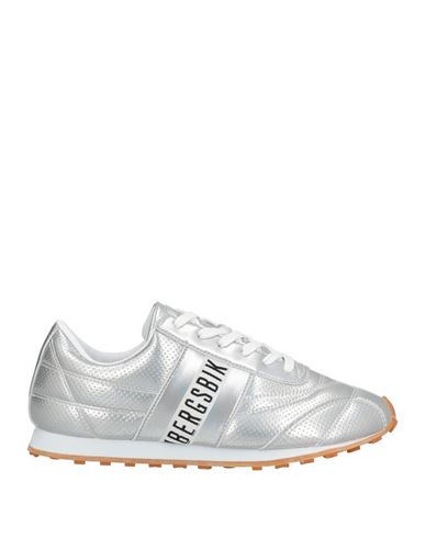 Shop Bikkembergs Woman Sneakers Silver Size 7.5 Textile Fibers