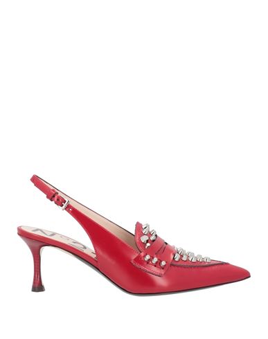 N°21 Woman Pumps Brick Red Size 10 Soft Leather