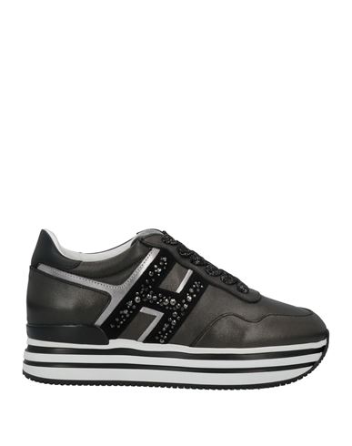 Hogan Woman Sneakers Steel Grey Size 8.5 Soft Leather