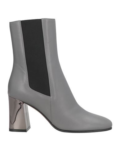 Sergio Rossi Woman Ankle Boots Grey Size 4.5 Leather In Gray