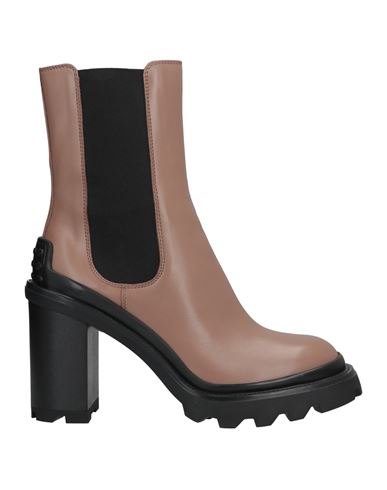 Tod's Chunky Sole Heeled Ankle Boots In Beige