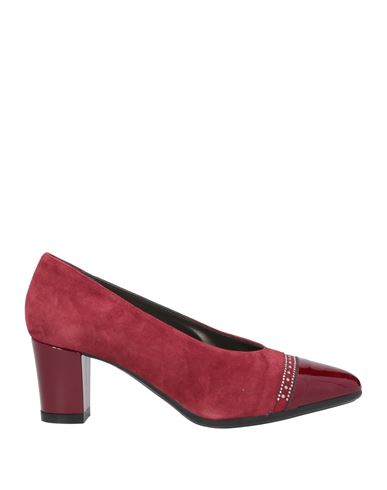 Confort Woman Pumps Burgundy Size 10 Soft Leather In Red