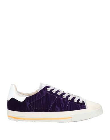 HIDNANDER HIDNANDER WOMAN SNEAKERS DARK PURPLE SIZE 8 SOFT LEATHER, TEXTILE FIBERS