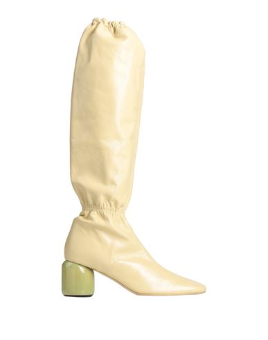 Jil Sander Woman Knee Boots Light Yellow Size 9 Soft Leather