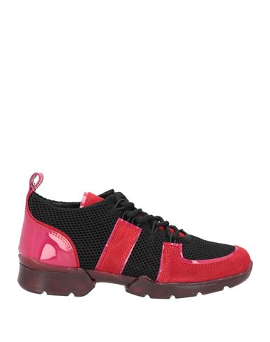 Massimo Rebecchi Woman Sneakers Black Size 8 Soft Leather, Textile Fibers