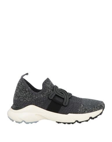Tod's Woman Sneakers Charcoal Size 6.5 Textile Fibers, Leather In Multi