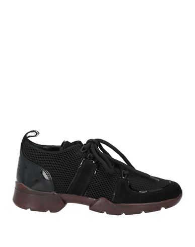 Massimo Rebecchi Woman Sneakers Black Size 11 Soft Leather, Textile Fibers