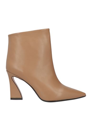 Anna F . Woman Ankle Boots Camel Size 10 Soft Leather In Beige
