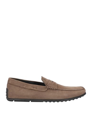 Tod's Man Loafers Khaki Size 6 Soft Leather In Beige