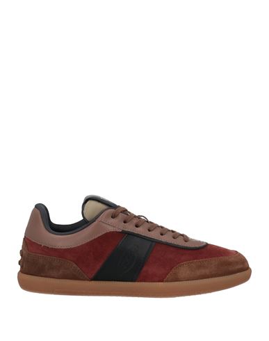 Tod's Man Sneakers Rust Size 9 Soft Leather In Red