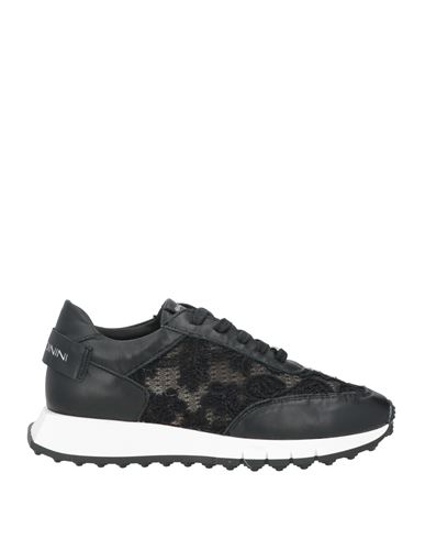 Baldinini Woman Sneakers Black Size 6 Soft Leather, Textile Fibers