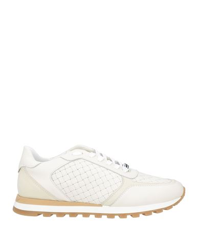 Baldinini Man Sneakers Cream Size 13 Soft Leather In White