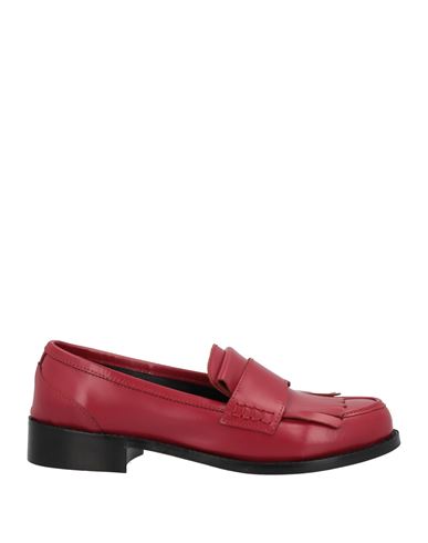 Baldinini Woman Loafers Red Size 11 Soft Leather