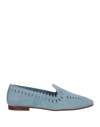 Baldinini Woman Loafers Pastel Blue Size 11 Soft Leather